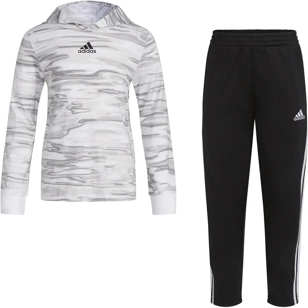 NWT | adidas Kids | All Over Print Hooded Tee Pants Set | size 6